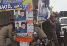 Malanggar Aturan, Sejumlah Alat Peraga Kampanye Bacaleg Diturunkan