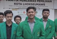 DPM Unimal Laporkan Spanduk Prabowo – Gibran Ke Panwaslih Lhokseumawe